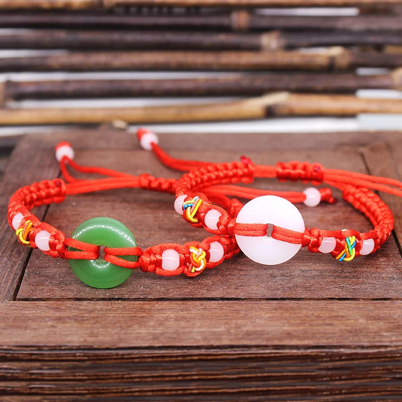 Women'S Vintage Accessories - Echtes Jade-Donut-Armband, Armreif, natürlicher Schmuck, geschnitztes