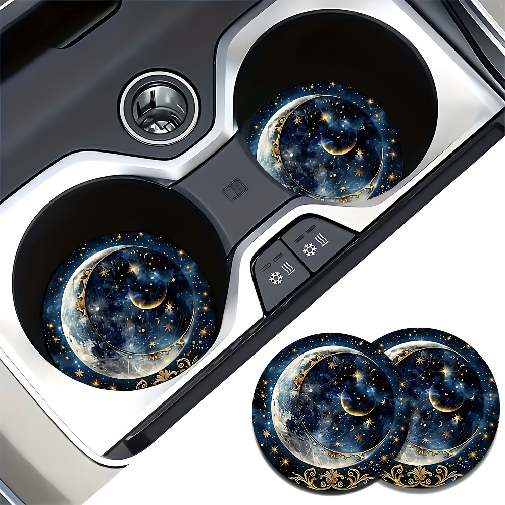 Women Accessories Holder - 2 Stück Starry Night Moon Auto-Getränkeuntersetzer