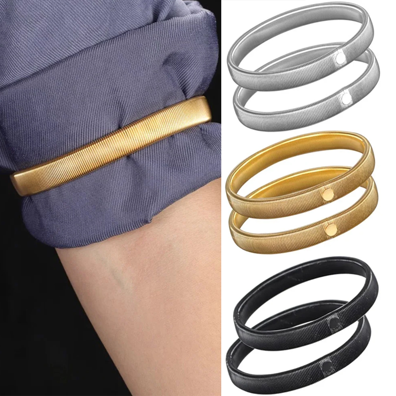 Women Accessories Holder - 2 Stück elastische Hemdärmelhalter, Metallarmbänder für