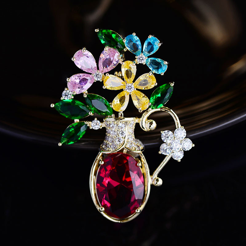 Women Accessories Bouquet - OKILY Elegante Wintermützen- und Schalbroschen, Damen-Schmuck,