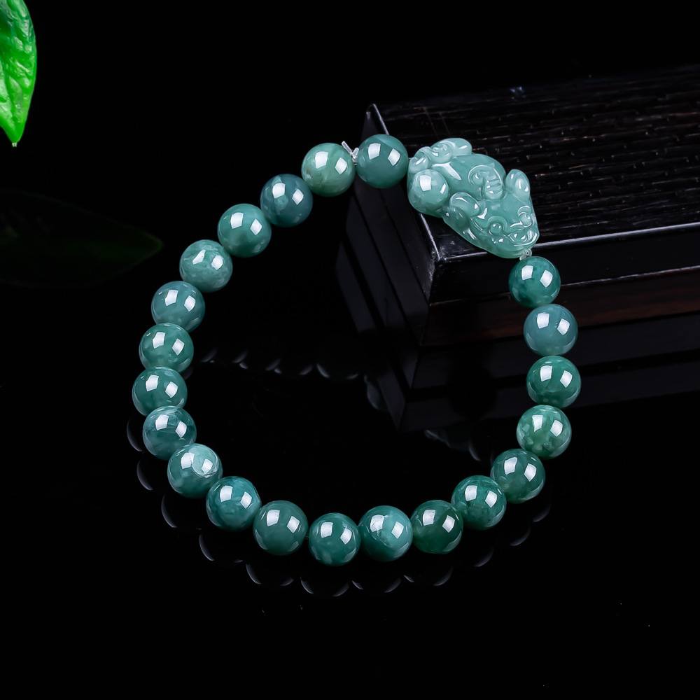 Women'S Vintage Accessories - Natürliches burmesisches Jadeit-Pixiu-Armband, Vintage-Talismane, Charm-Geschenke für