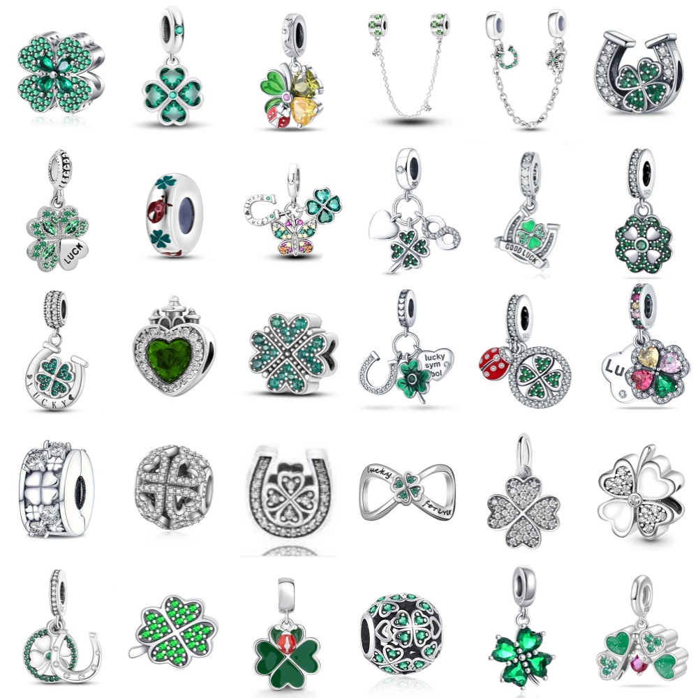 Women'S Accessories Jewelry Sale - Bestseller 925 Silber Funkelnde Glücksbringer Vierblättriges