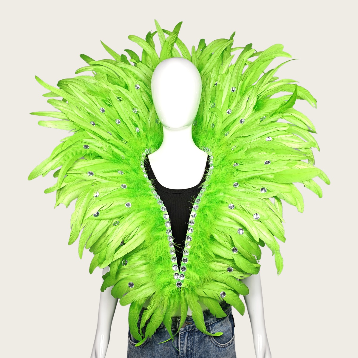 Women Accessories Online - Karneval Abschlussball Kleid Zubehör Federschal Schminktuch