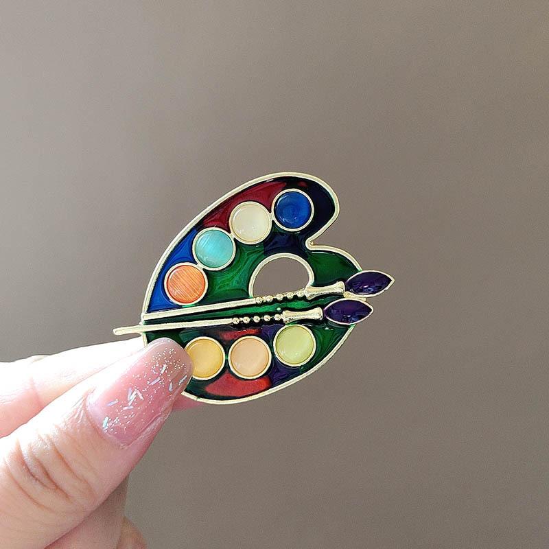 Mode Emaille Palette Broschen  – Women Accessories Drawing Bewertung und Preis