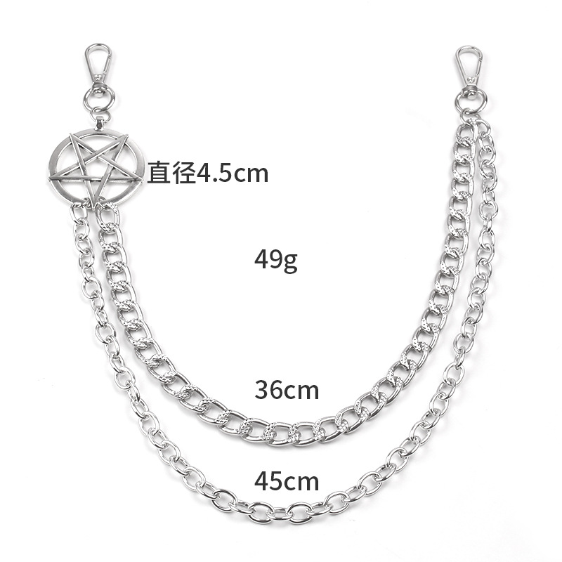 Punk-Metall-Ketten-Pentagramm- – Women'S Emo Accessories Bewertung und Preis