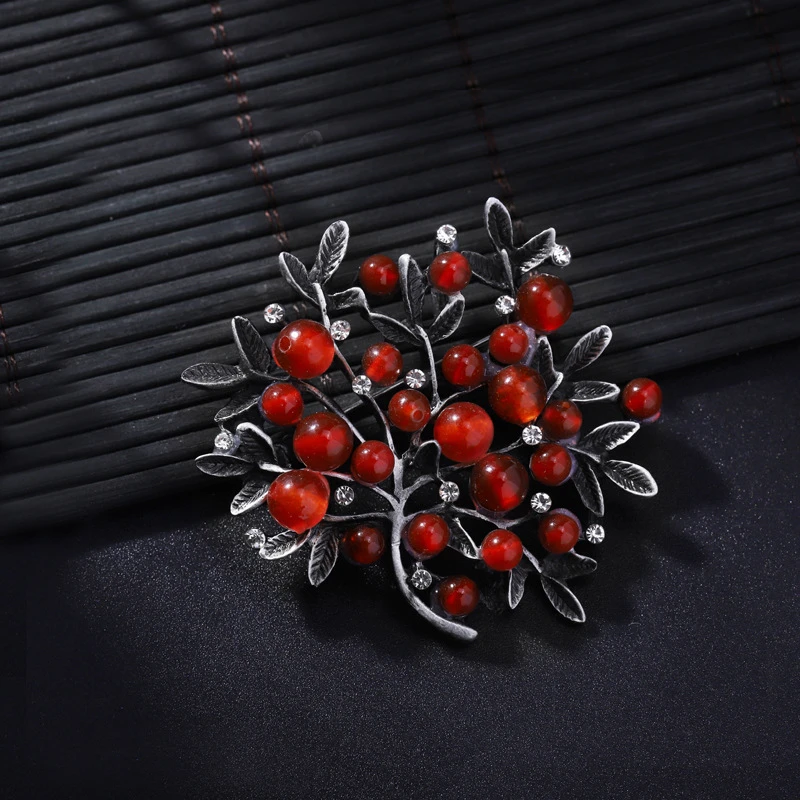 Rote Strass bäume Brosche Natu – Women Accessories Bouquet Bewertung und Preis