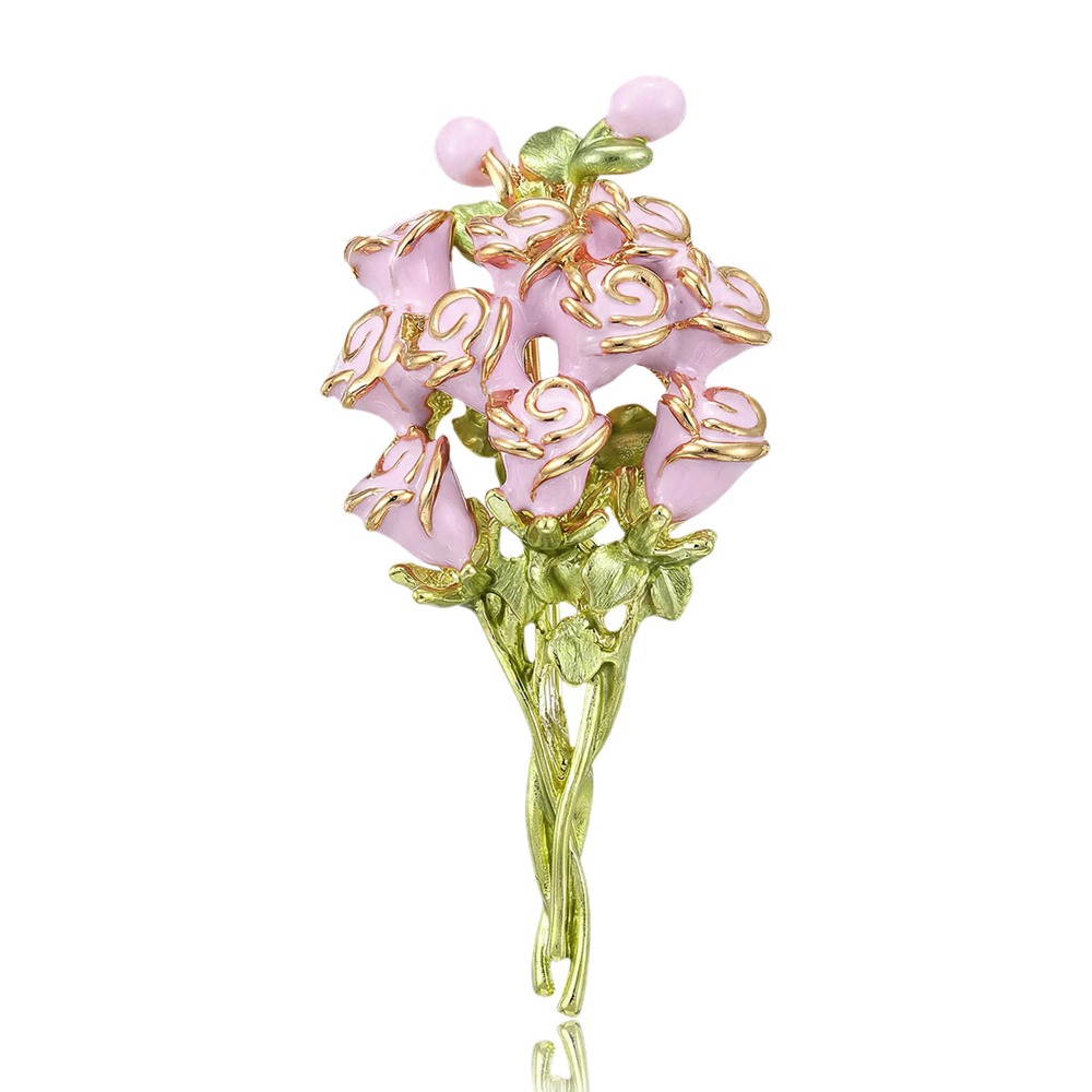 Rosa Emaille-Rosenstrauß-Brosc – Women Accessories Bouquet Bewertung und Preis