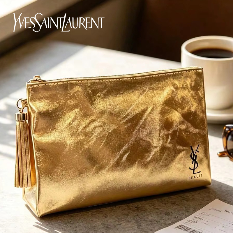 YSL Goldene Kosmetiktasche, Tr – Women Accessories Pouch Bewertung und Preis