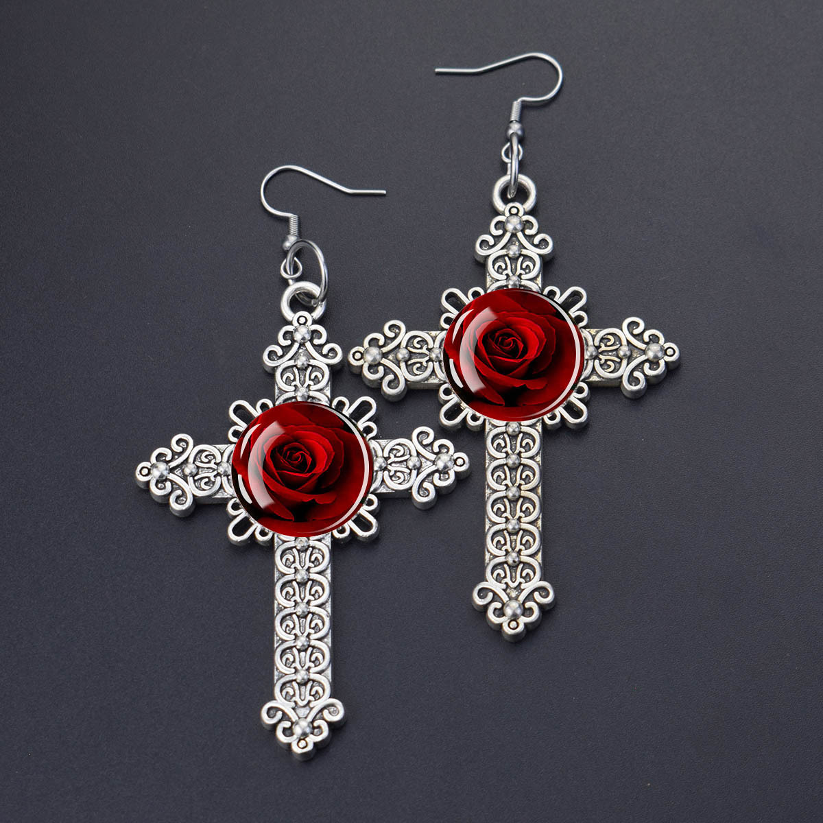 1 Paar Ohrringe mit rotem Rose – Women Accessories Bouquet Bewertung und Preis