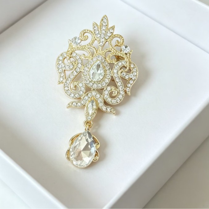 Luxuriöse Goldfarbene Kristall – Women Accessories Bouquet Bewertung und Preis
